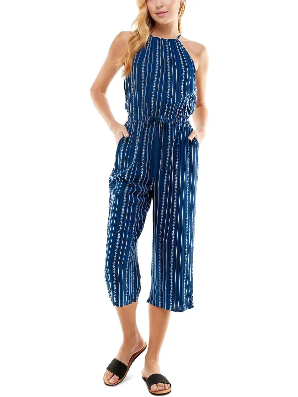 Exclusive Sale Womens Striped Tie Waist Jumpsuit