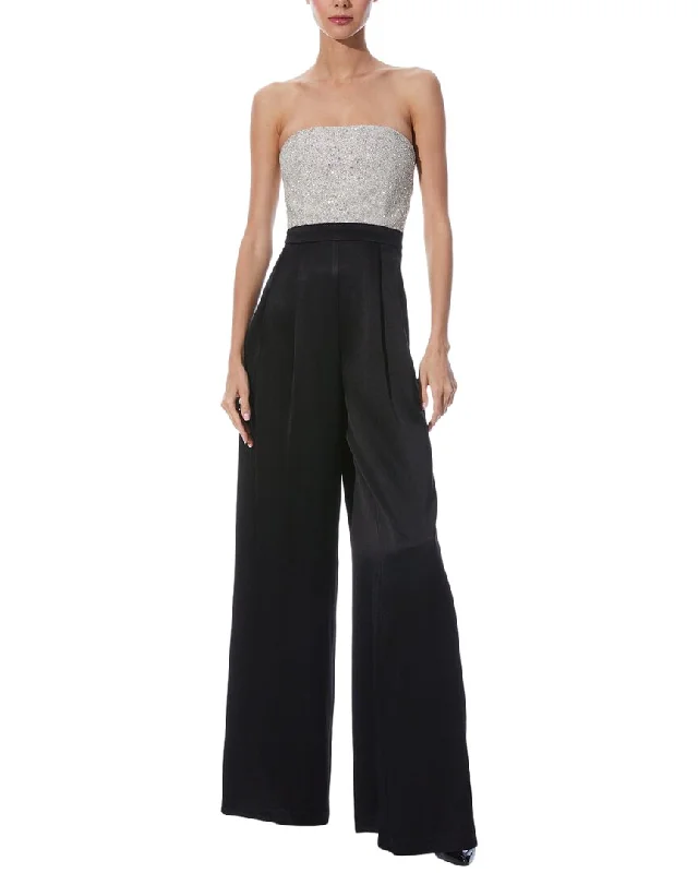 Mid Season Sale alice + olivia Berna Wide Leg Pleated Jumpsuit