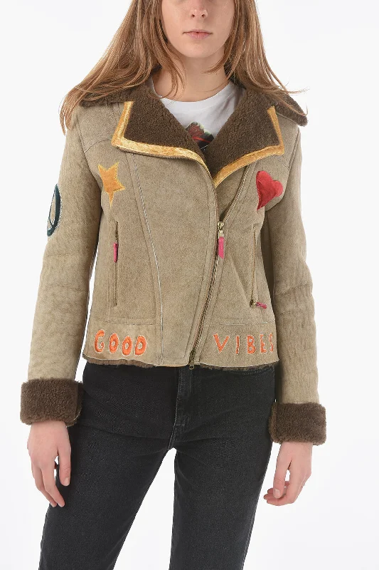 Stylish Statements History Repeats Embroidered Shearling Jacket