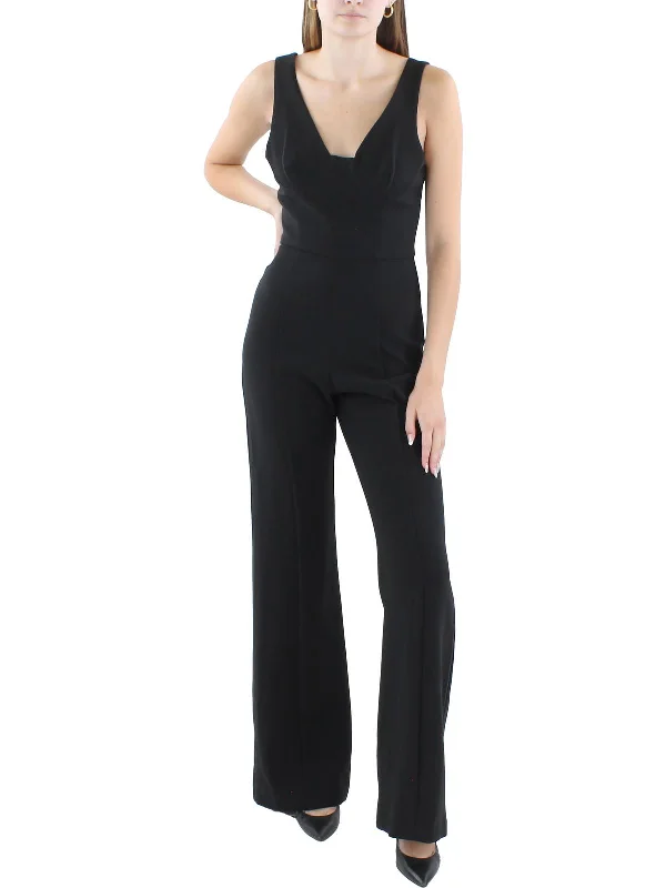 Fashionista Favorites Womens V-Neck Sleeveless Jumpsuit