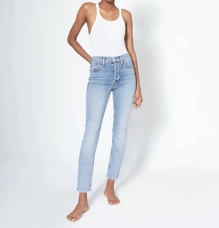 New Styles Just In 90's High Rise Ankle Crop Jean In Mid 90's