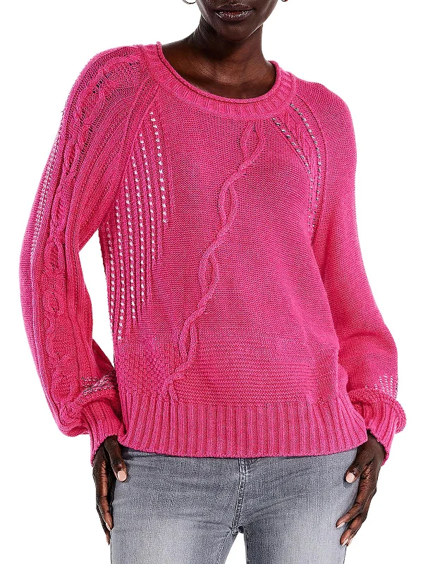 Limited Stock Womens Cable Knit Long Sleeve Pullover Sweater