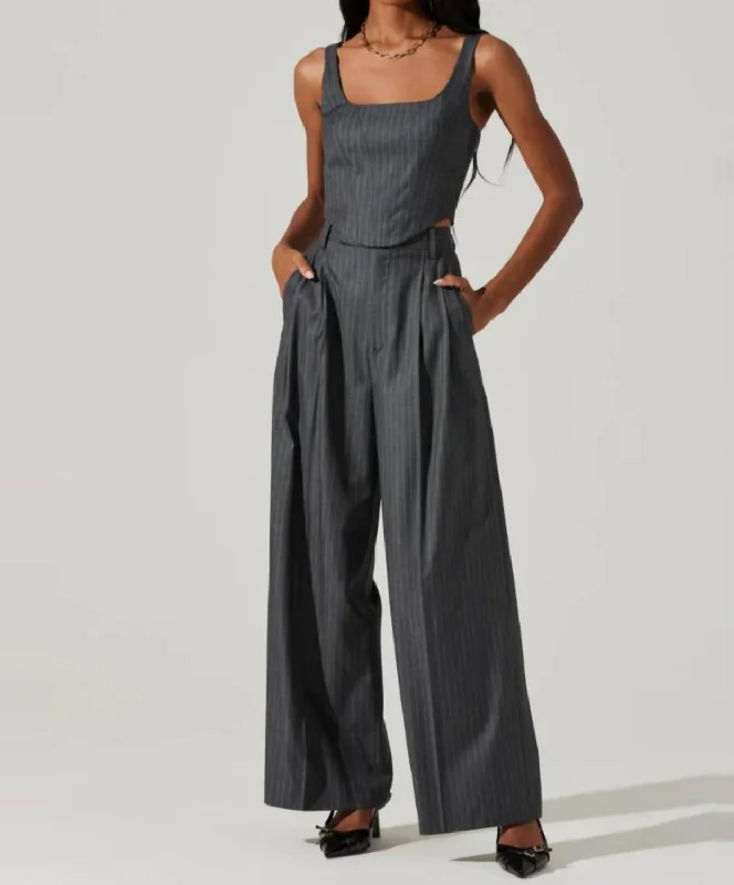 Insane Discount Onslaught The Label Milani Wide Leg Pants In Fossil Grey