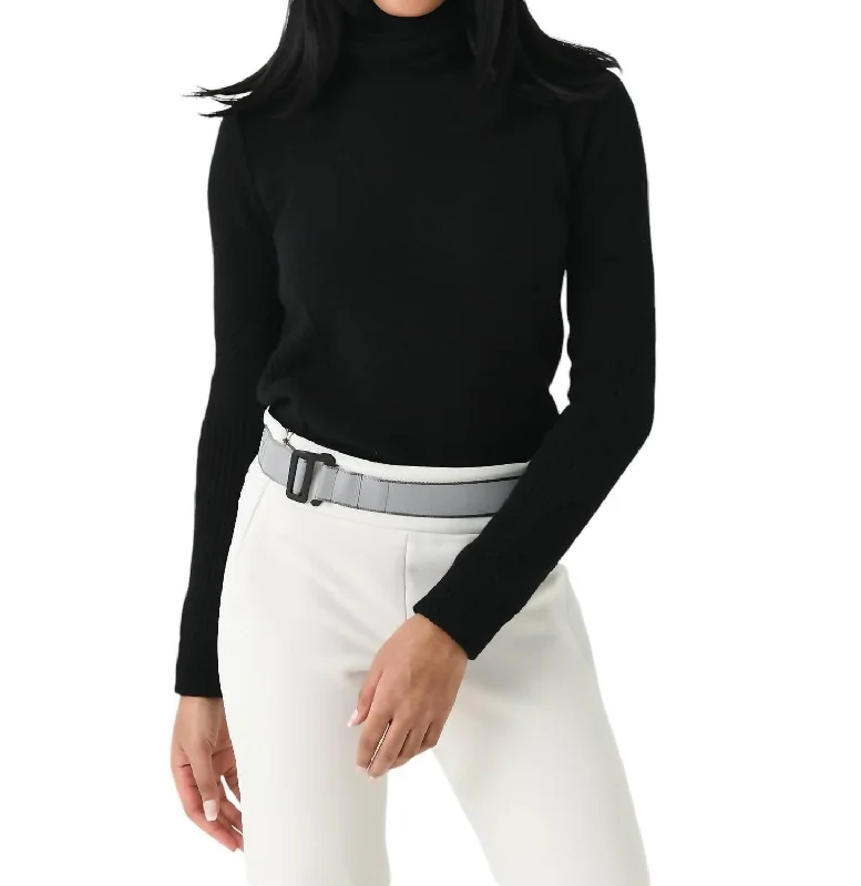 Casual Chic Avery Turtleneck Sweater In Caviar