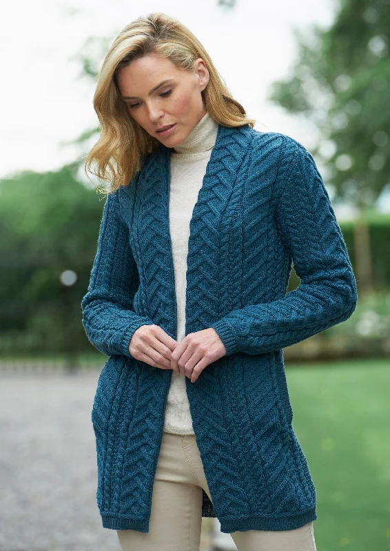 Hot Styles Aran Crafts Bandon Coat | Teal