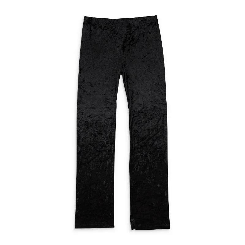 Flash Deals CALLIPYGIAN CRUSHED VELVET BLACK WOMEN'S STRAIGHT PANTS