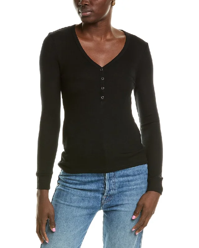 Best Sellers Enza Costa Baby Rib Cashmere-Blend Henley Shirt