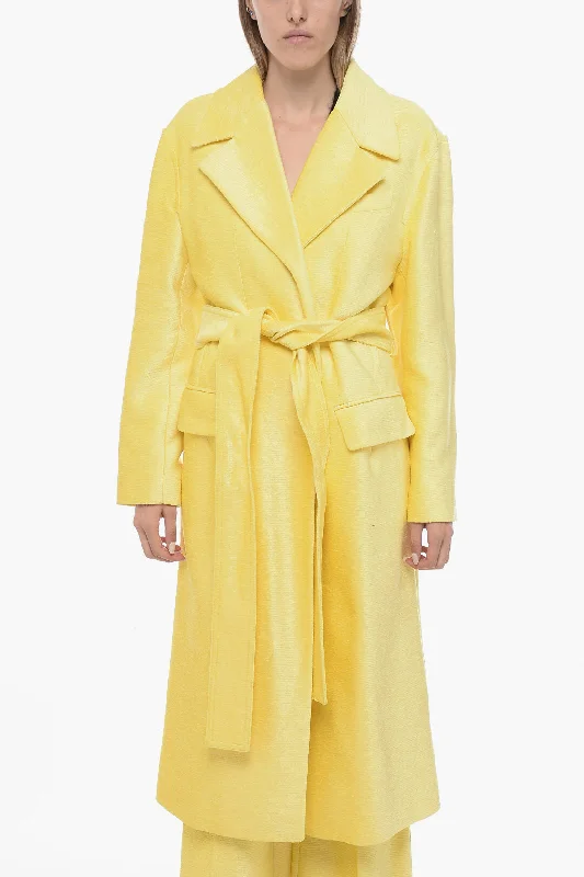 Trend Forward Threads Victoria Beckham Chenille Coat with Raw-Cut Trims Details