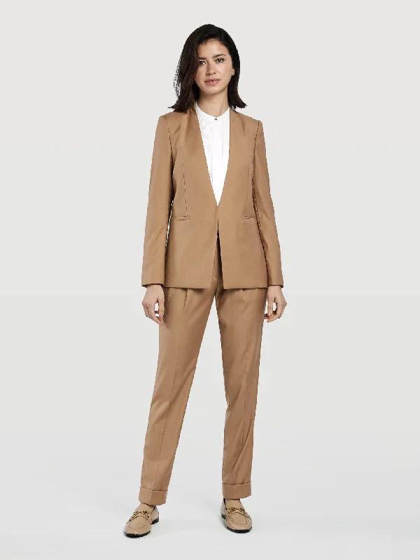 Effortless Sophistication Single Breasted Camel Suit