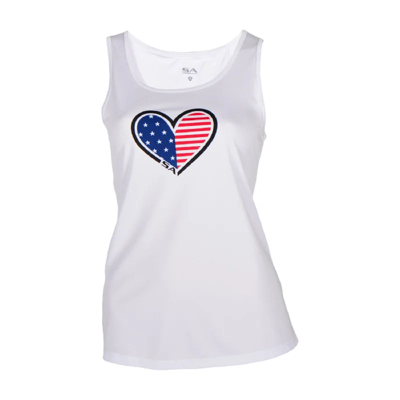 Crazy Price Slashing Tie Tank | White | Stars Pinstripe