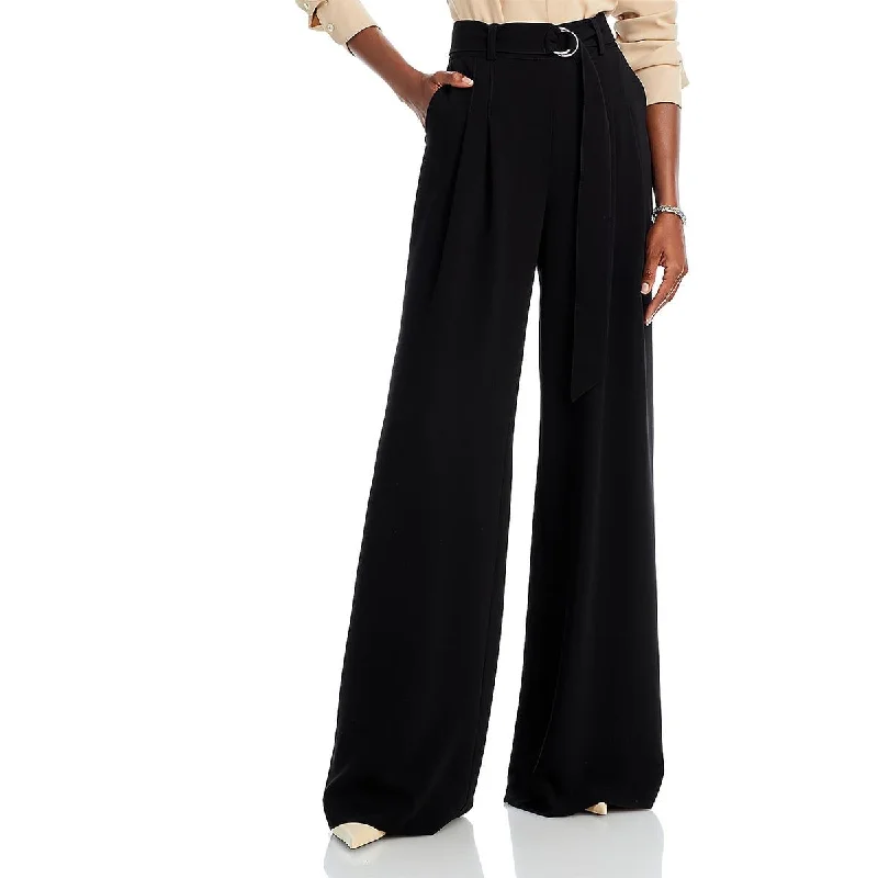 Ride The Style Wave Womens High Rise Belted Wide Leg Pants