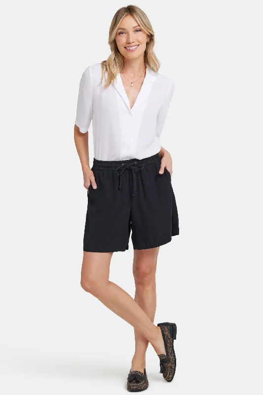 Subtle Sophistication Jayne Pull-On Shorts - Overdye Black