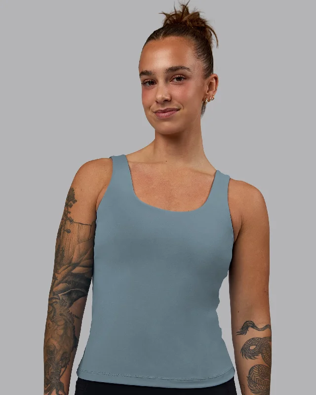 Premium Fabrics Staple Active Shelf Bra Tank - Elemental Blue