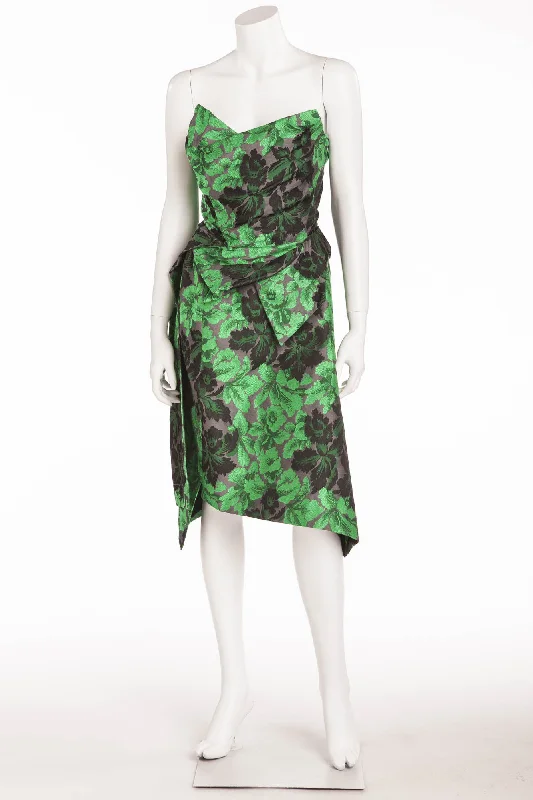 Feminine Grace Vivienne Westwood Gold Label  - 2PC Asymmetrical Green Corset and Pencil Skirt - UK 12/ US 8