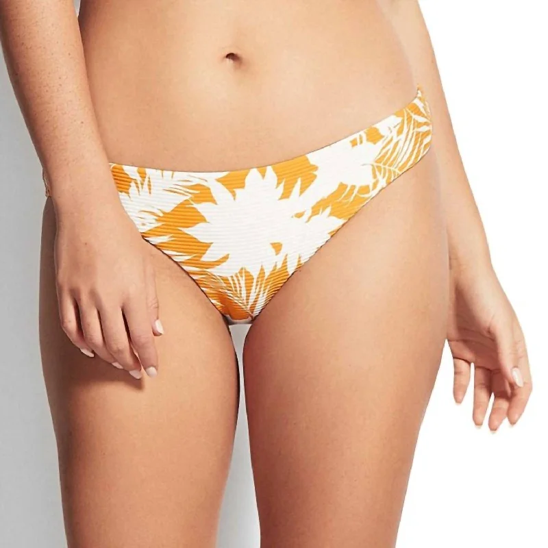 Chic Style, Always In Vogue Wild Tropics Hipster Bikini Bottom In Saffron