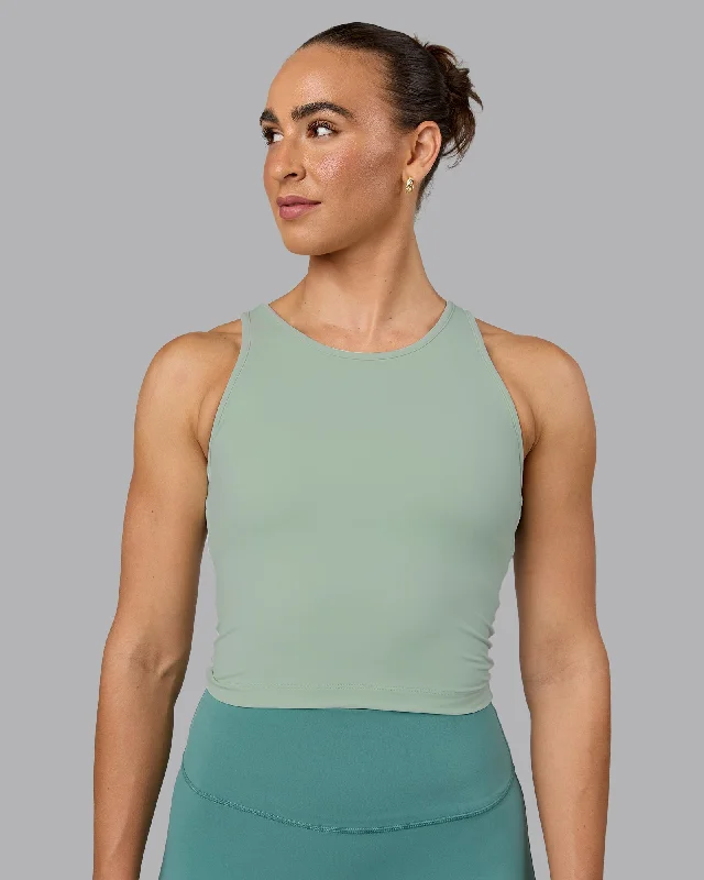 End Of Month Blowout Flow Performance Shelf Bra Tank - Surf Spray