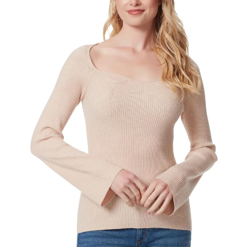 Alluring Design Womens Sweetheart Neckline Ribbed Pullover Sweater