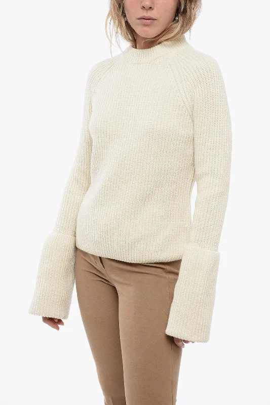 Seasonal Fashion Sa Su Phi Ribbed Cashmere Pullover with Double Cuffs