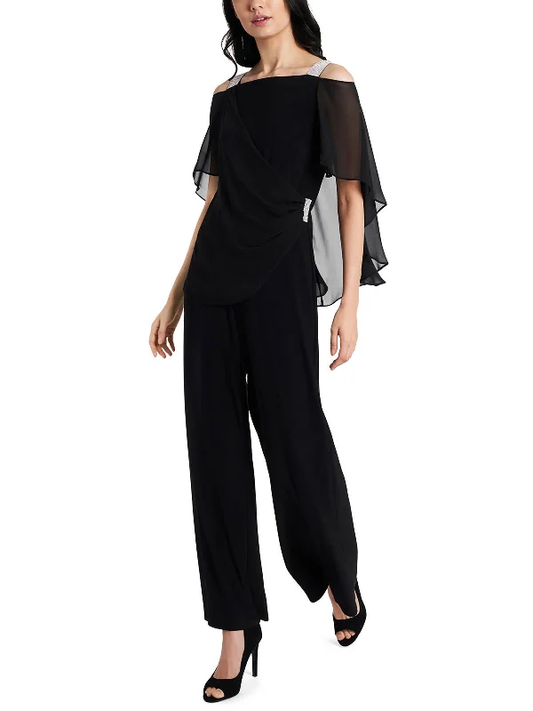 Elegant Attire For The Modern Lady Womens Embellished Side-Drapey Jumpsuit