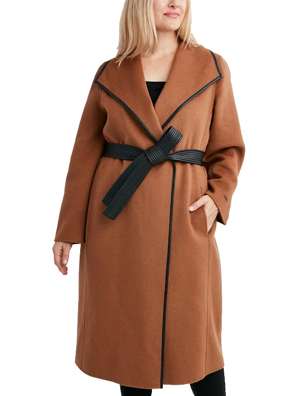 Everyday Wear Plus Womens Wool Blend Long Trench Coat