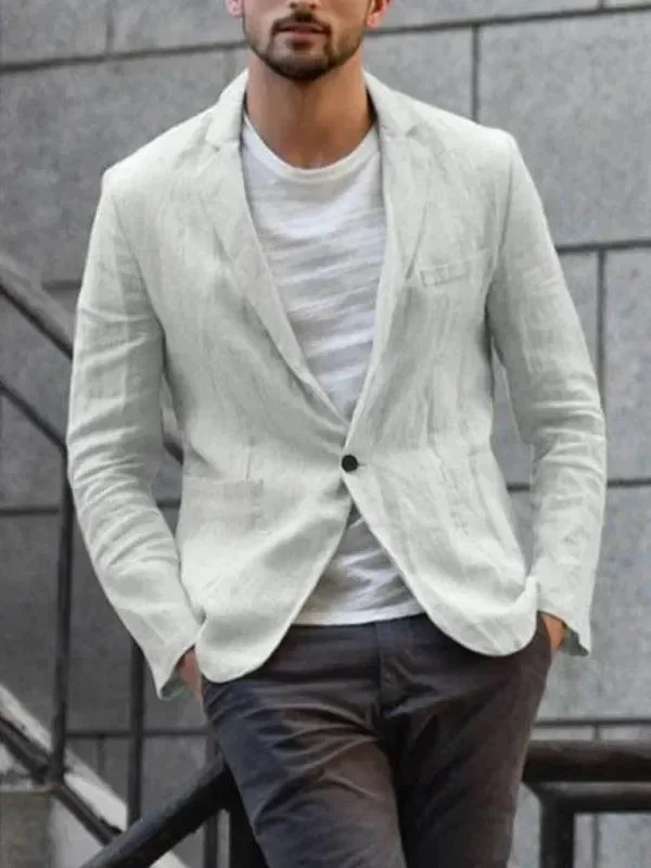 Fashionista Favorites Men Blazer - Casual Linen Blazer