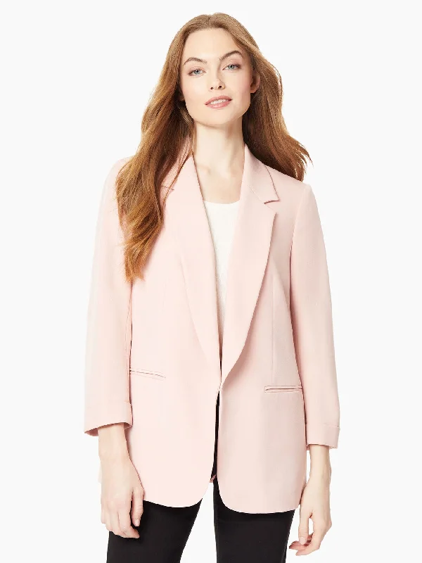 Limited Time Offer Notch Collar Rolled Cuff Bi-Stretch Blazer