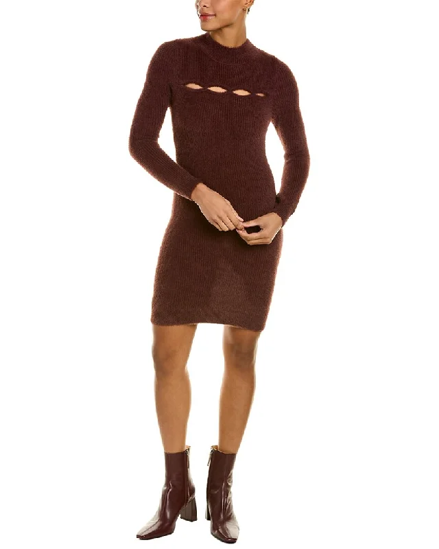 Luxury Fashion L.N.C Fuzzy Cutout Sweaterdress