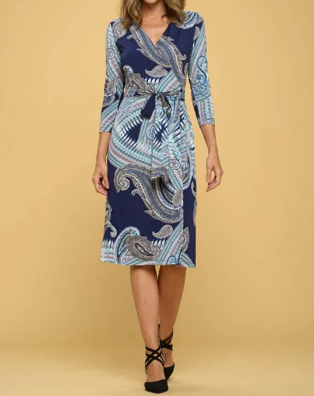 Now On Sale For Chic Urban Styles Paisley Wrap Dress in Paisley Print