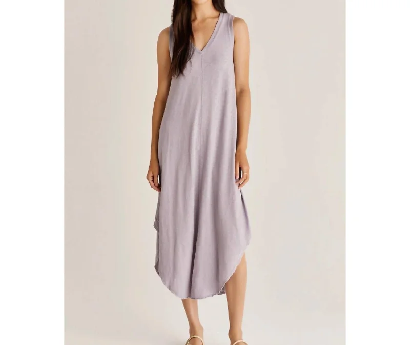 Holiday Sale Reverie Slub Dress in Lavender Ash