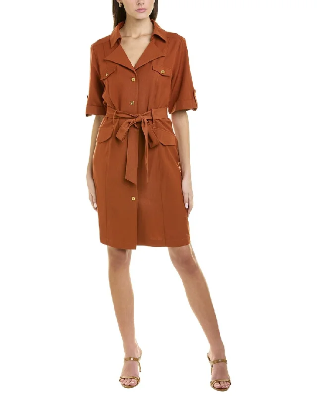 Last Chance Sale Sharagano Lepore Stretch Sharkskin III Shirtdress