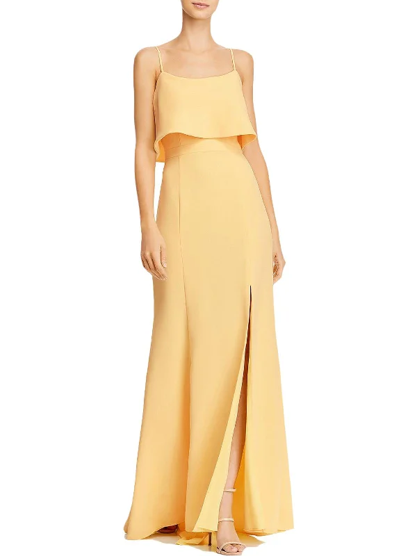 Signature Style Essentials Womens Crepe Scoop Neck Evening Dress