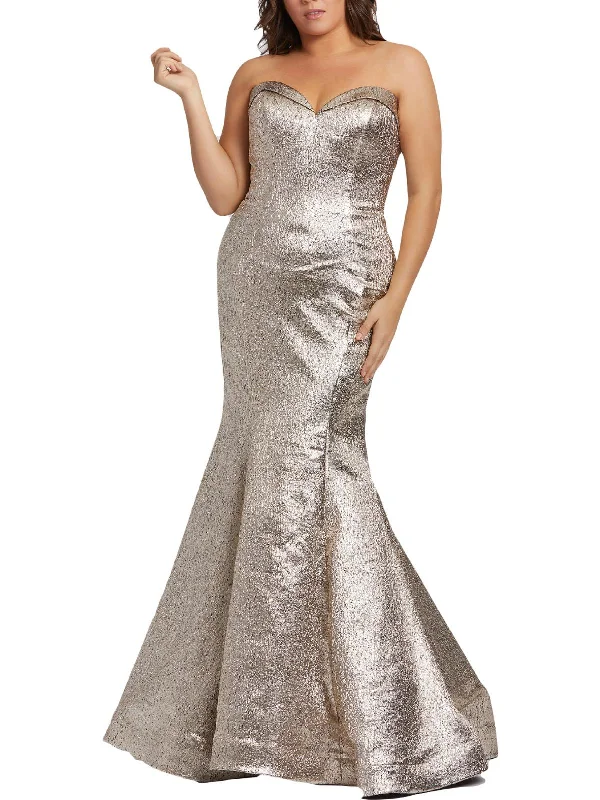 Trendy Threads Womens Metallic Long Evening Dress