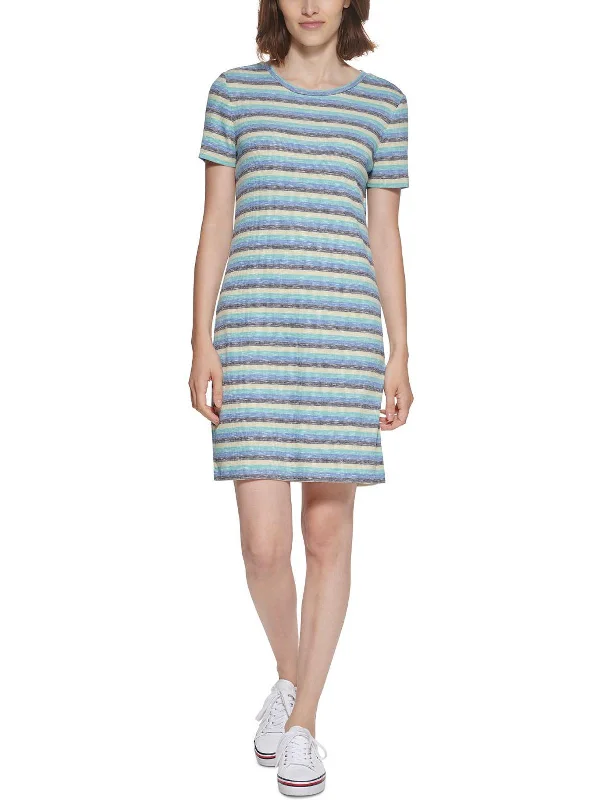 Trendsetting Threads Womens Striped Above Knee Sweaterdress