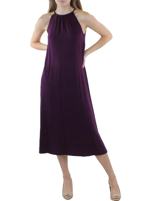 Stylish Basics Womens Tencel Blend Halter Sheath Dress